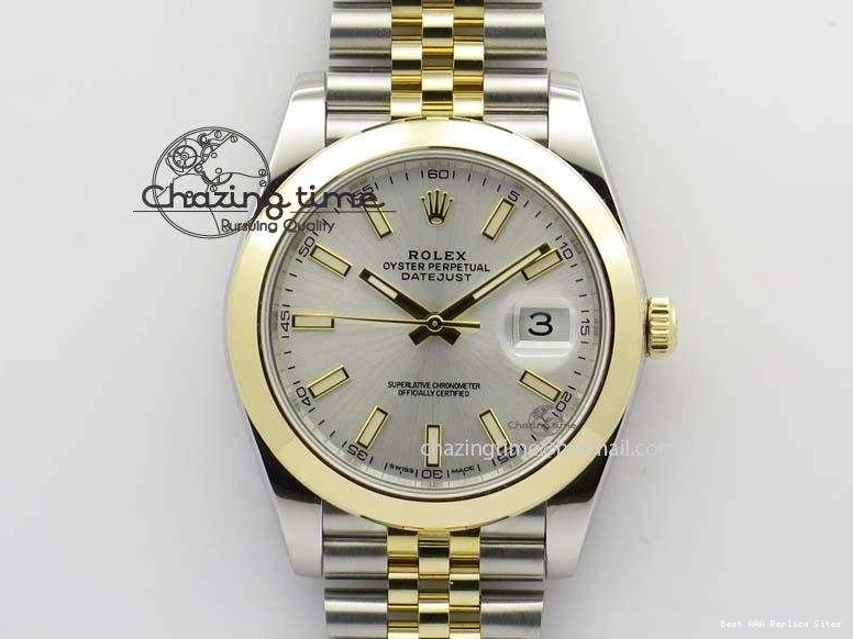 Best AAA Replica Sites On Dial Noob Silver Jubilee YG 126303 A 41mm Wrapped 1:1 Compact SS YG 3764 Bracelet Best Edition DateJust 0116